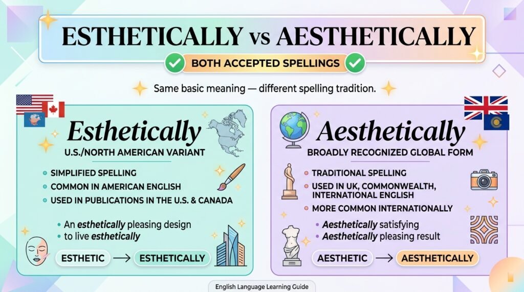 “Esthetically vs Aesthetically.”